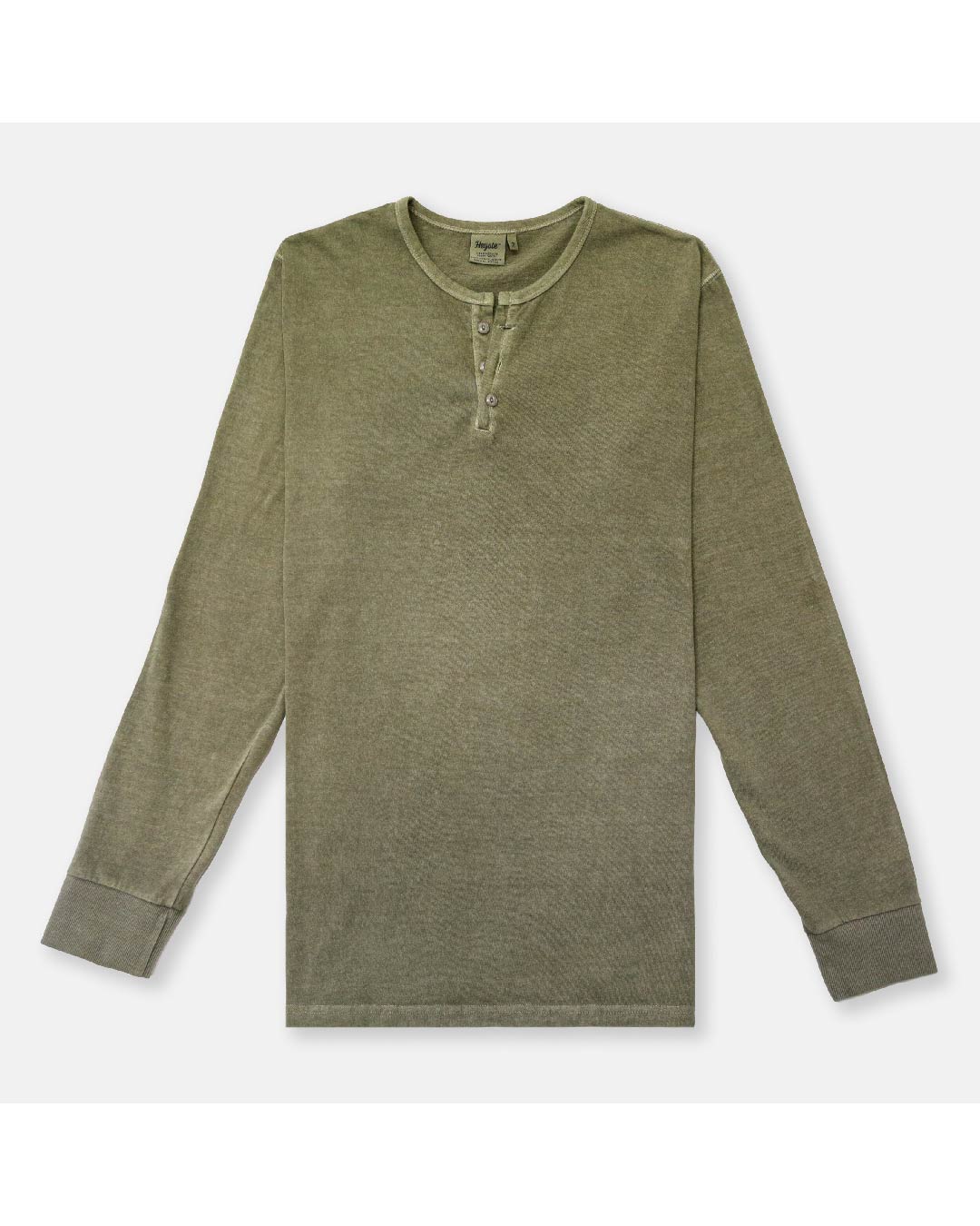 Heritage Cotton Henley Shirts  olive green